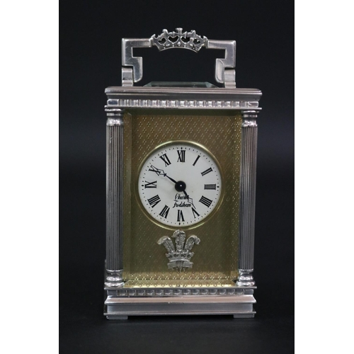 457 - Fine sterling silver carriage clock, by CHARLES FRODSHAM, maker T C, London 1981, commemorating the ... 
