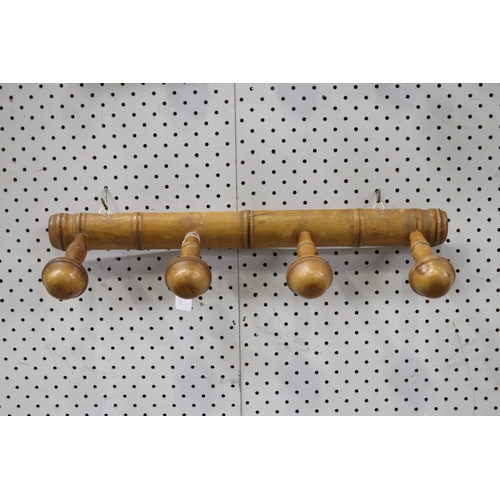 372 - French faux bamboo four button coat rack, approx 48cm W