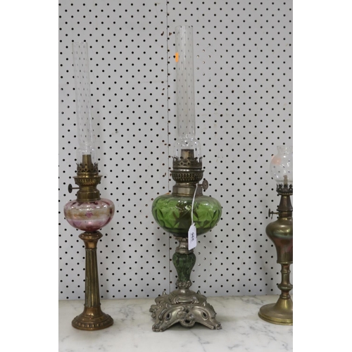396 - Lot of three French lamps, approx 55cm H and shorter (3)