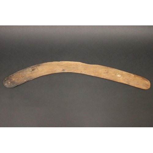 474 - Bobby Tilmouth Pultara, (Australian Aboriginal deceased) Hunting boomerang, mulgawood dated, 88, Anm... 