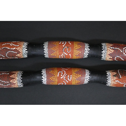 478 - Launce Napanganka, (Australian Aboriginal deceased) Digging sticks, mulgawood, 1988, Anmatjere Commu... 