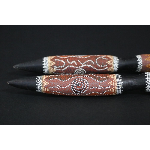 478 - Launce Napanganka, (Australian Aboriginal deceased) Digging sticks, mulgawood, 1988, Anmatjere Commu... 