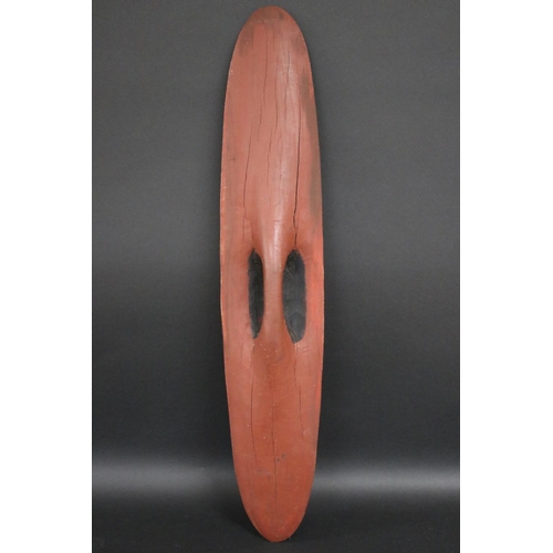 483 - Leslie Tilmouth Purula, (Australian Aboriginal deceased) Shield, mulgawood, 1987, Anmatjere Communit... 