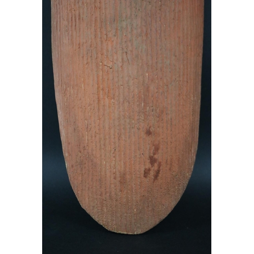 490 - Bismark Pultara, (Australian Aboriginal deceased) Shield, bean tree, 1970s, Walpiri, approx 64cm L x... 