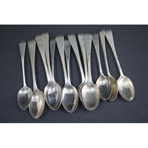 1020 - Assortment of Georgian and Victorian Hallmarked Sterling Silver teaspoons various dates and makers, ... 