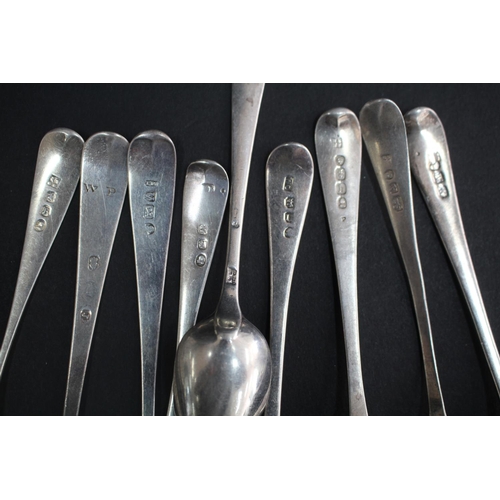 1025 - Thirty six antique hallmarked sterling silver teaspoons, various dates and makers, approx 576 grams ... 