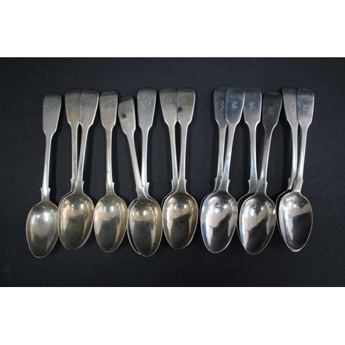 1037 - Fourteen antique hallmarked sterling silver teaspoons, approx 325gms (14)
