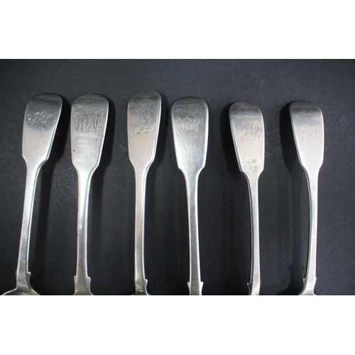 1040 - Six hallmarked sterling silver table/soup spoons, approx 420gms