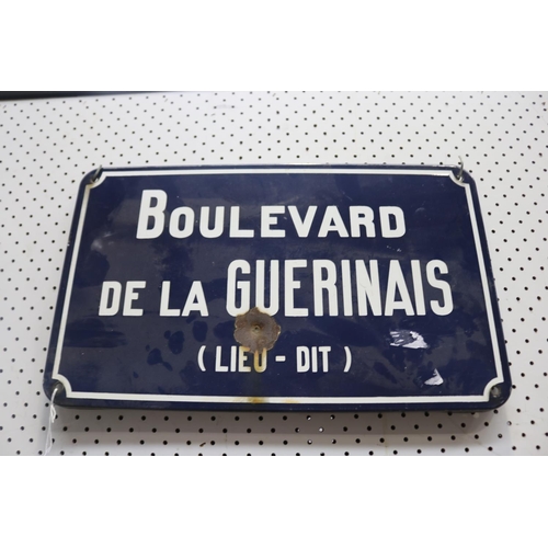 302 - Vintage French blue enamel sign 