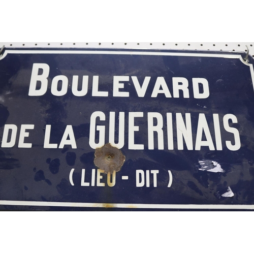 302 - Vintage French blue enamel sign 