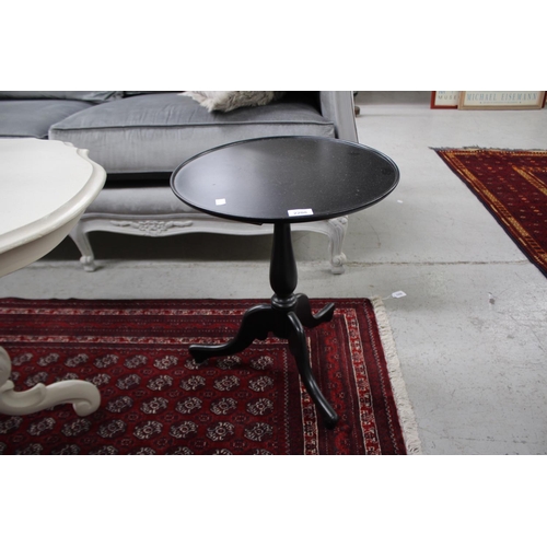 3012 - Black painted side table or wine table, approx 51cm H x 44cm Dia