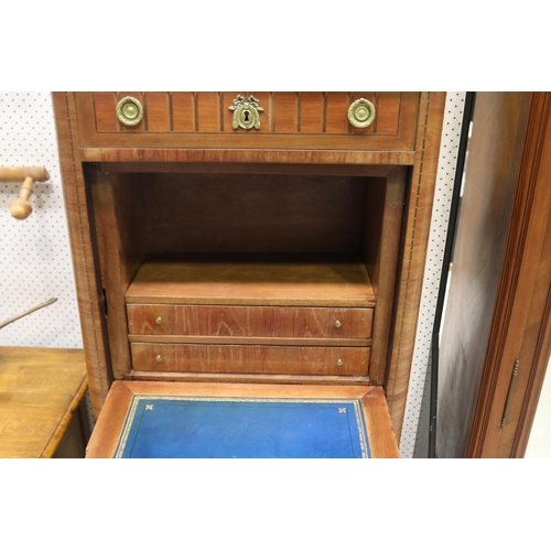 319 - Antique French marble topped secretaire , approx 146cm H x68cm W x 39cm D