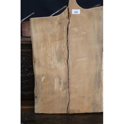 422 - French beech slab chopping board, approx 69cm x 39cm
