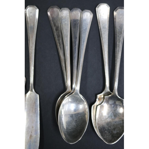 1001 - Extensive hallmarked sterling silver cutlery service, Sheffield, not complete & matched, approx 6115... 