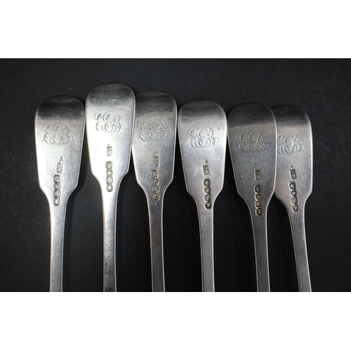 1042 - Set of six antique Victorian hallmarked sterling silver dinner forks, approx 430gms