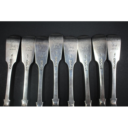 1043 - Set of Eight Victorian hallmarked sterling silver dinner forks, London George Adams, approx 610gms (... 