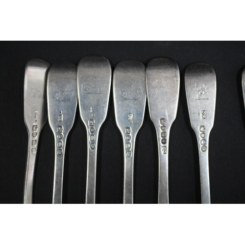 1044 - Twelve antique Georgian and Victorian hallmarked sterling silver entree forks, various dates and mak... 