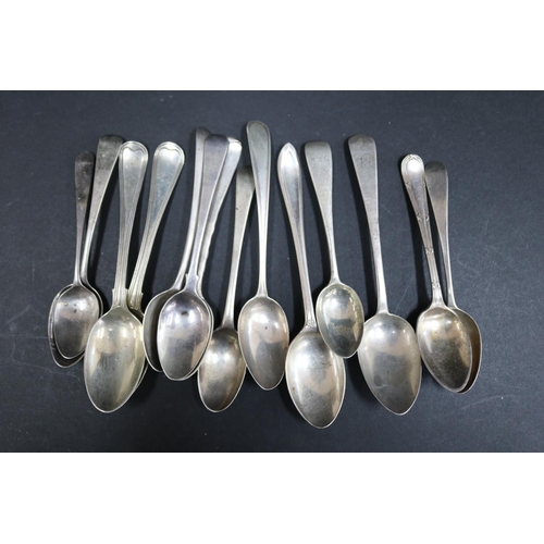 1055 - Fourteen various hallmarked sterling silver teaspoons, various dates , makers, approx 230 grams & ap... 