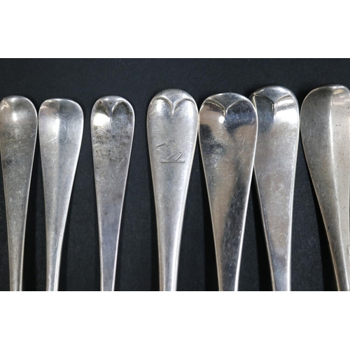 1059 - Nine hallmarked sterling silver forks, various dates and makers, approx 475 grams & approx 20.5cm L ... 