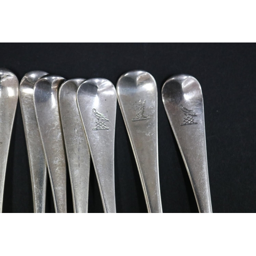 1070 - Twelve Georgian hallmarked sterling silver dinner forks, various dates and makers, approx 770 grams ... 