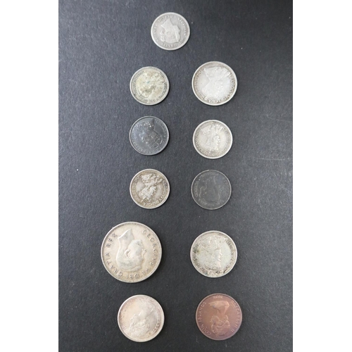 1086 - Assortment of hallmarked sterling silver, silverplate and coins mostly early Canadian from the 1889 ... 