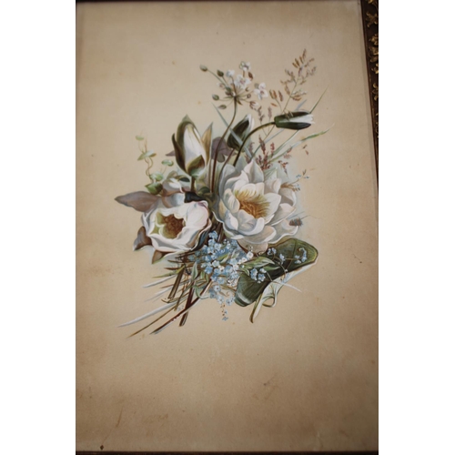 3064 - Antique French School, spray of flowers, watercolour, approx 53cm x 36cm