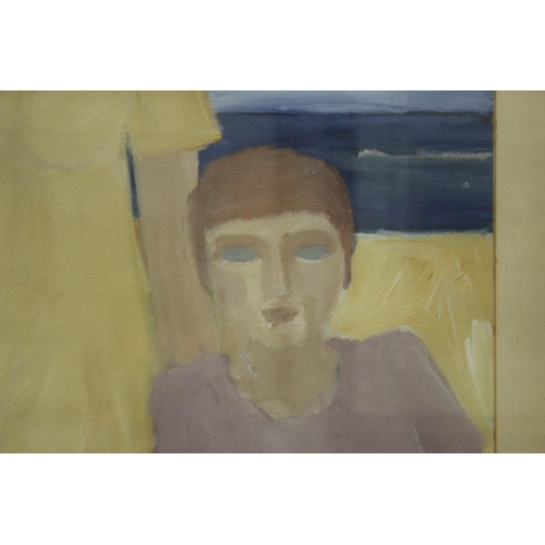 3065 - Judith Neilson, family study, oil on board, signed and dated lower right 89, approx 63cm x 44cm