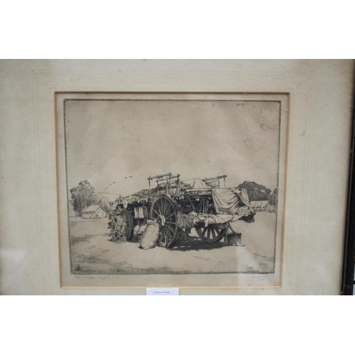 3101 - Alfred Edward (Ernest) Warner (1879-1968) Australia, etching, The overflow wagon, 1/60, signed lower... 