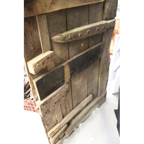 3112 - Antique French late 17th Century solid cellar door, approx 172cm H x 117cm W