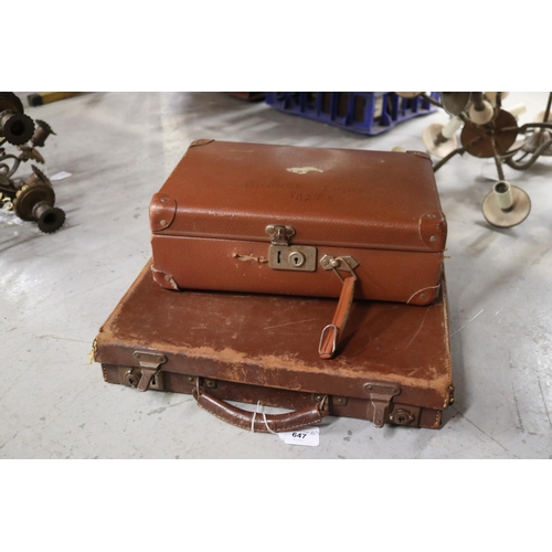 3121 - Two small vintage suitcases, approx 31cm x 40cm and smaller (2)