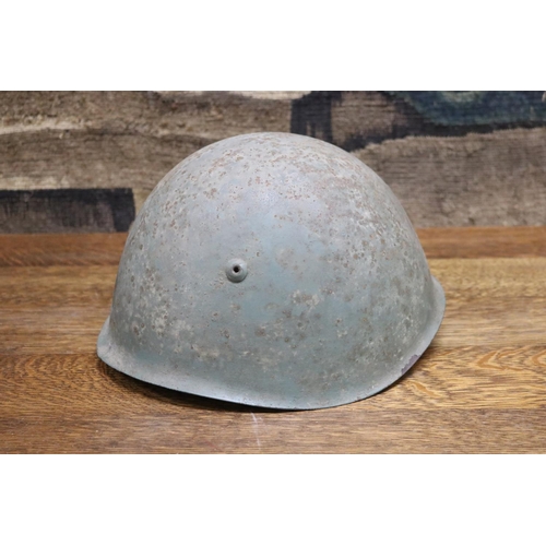 3129 - Soviet steel helmet shell, approx 18cm H x 28cm W x 24cm D