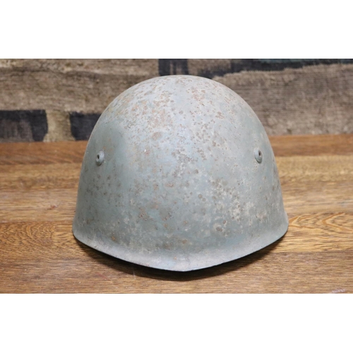 3129 - Soviet steel helmet shell, approx 18cm H x 28cm W x 24cm D