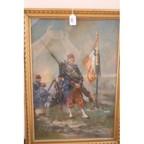 160 - G Bailly, France - two pastels of French military figures, signed and dated lower right, 1907, each ... 