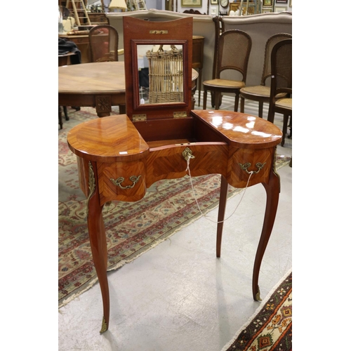 292 - Vintage French Louis XV style ladies dressing table, with lift up mirror to centre, approx 75cm H x ... 