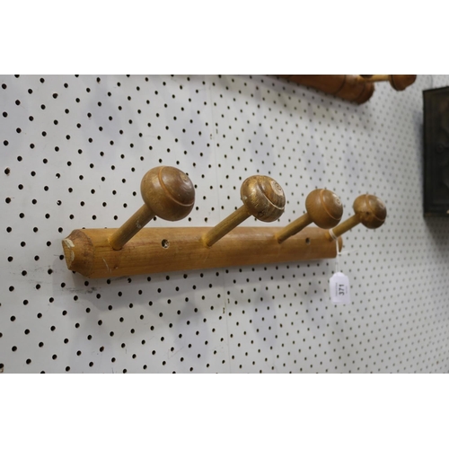371 - French faux bamboo four button coat rack, approx 46cm W