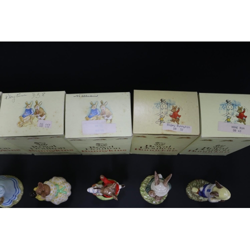 5061 - Royal Doulton Bunnykins, Dollie Playtime, Home run, William, Mrs Bunnykins at the Easter Parade, Aer... 