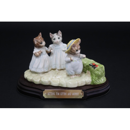 5062 - Royal Doulton Beswick, Beatrix Potter, Mittens, Tom Kitten And Moppet. Annual Collectors Tableau, wi... 