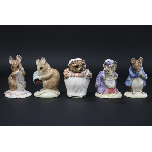 5097 - Royal Albert Beatrix Potter figures to include Gentleman Mouse Made a Bow, Lady Mouse made a Curtsy,... 