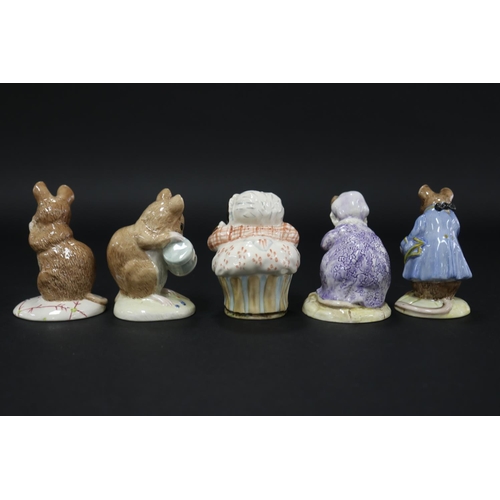 5097 - Royal Albert Beatrix Potter figures to include Gentleman Mouse Made a Bow, Lady Mouse made a Curtsy,... 