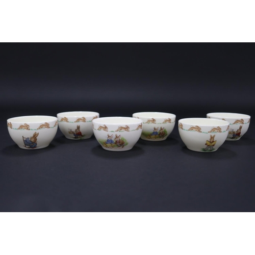 5102 - Royal Doulton, Bunnykins six sugar bowls,  each approx 5.5cm H x 8.5cm Dia (6)