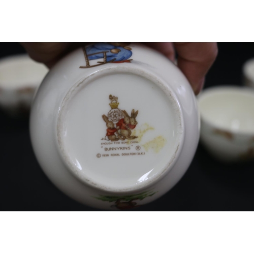 5102 - Royal Doulton, Bunnykins six sugar bowls,  each approx 5.5cm H x 8.5cm Dia (6)