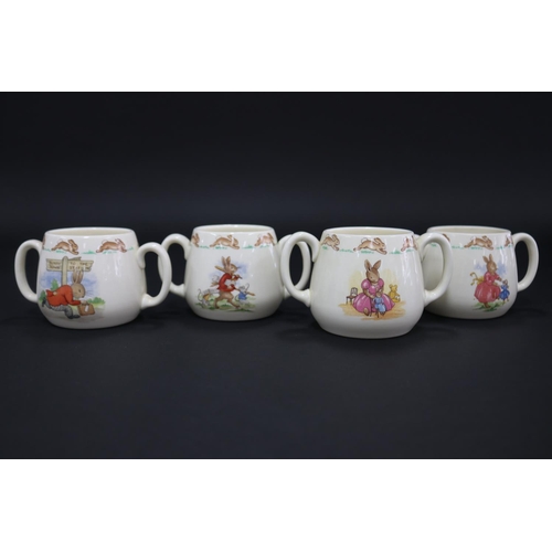 5105 - Royal Doulton, Bunnykins twin handled cups, approx 7.5cm H each (8)