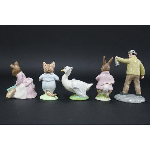 5106 - Beswick Beatice potter Farmer Potaoes, Hunca Munca Sweeping, Rebeccah Puddle Duck, Mr Benajamin Bunn... 