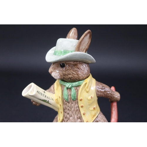 5109 - Royal Doulton Bunnykins Aussie Explorer D7027 figural teapot, with box, approx 20cm H