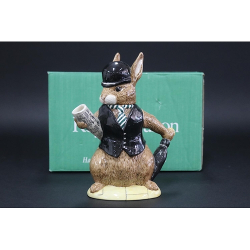 5110 - Royal Doulton Bunnykins London City Gent D6966 figural teapot, with box, approx 20cm H