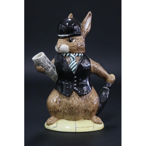 5110 - Royal Doulton Bunnykins London City Gent D6966 figural teapot, with box, approx 20cm H