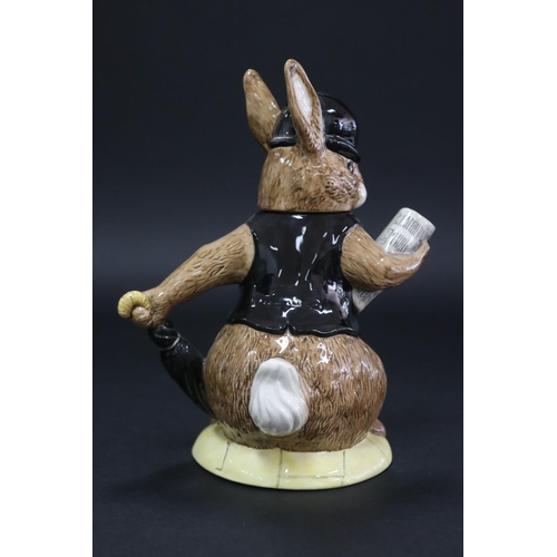 5110 - Royal Doulton Bunnykins London City Gent D6966 figural teapot, with box, approx 20cm H