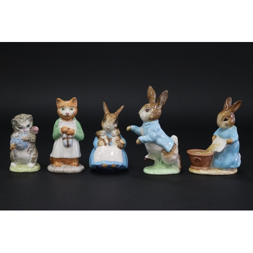 5111 - Beswick Beatrix Potter figures to include Mrs. Rabbit and Bunnies, Cecily Parsley, Peter Rabbit, Gin... 