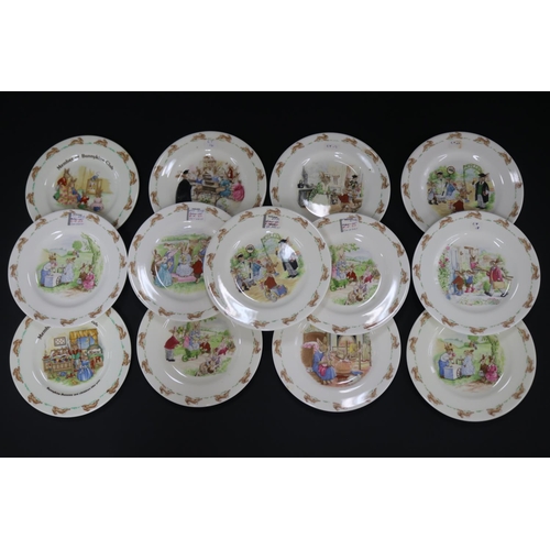 5112 - Royal Doulton, Bunnykins plates, approx 17cm Dia each (13)