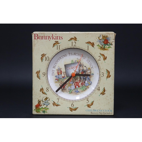 5129 - Royal Doulton, Bunnykins Childrens Clock, box approx 21cm H x 21cm W x 4cm D